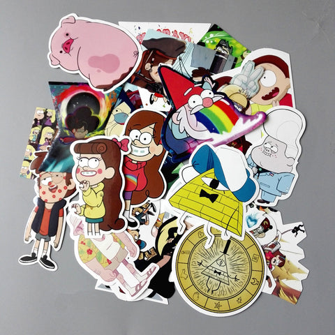 25Pcs/lot Funny Anime Gravity Falls Sticker For Car Laptop Luggage Skateboard Motorcycle Decal Kids Toy Sticker