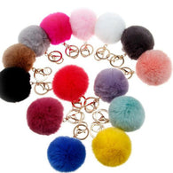 2016 New 16 ColorS trinket Keychain Pompons Keychains Fur Keychain Fluffy Key Chains For Cars Keyrings Trinkets Pom Pom Keychain