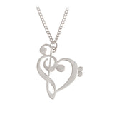 Minimalist Simple Fashion Hollow Heart Shaped Musical Note Pendant Necklace Music Jewelry Gold Silver Special Gift