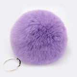 Lovely Fluffy Rabbit Ear Fur Ball Key Chain Rings Pendant Cute Pompom Artificial Rabbit Fur Keychain Women Car Bag Key Ring