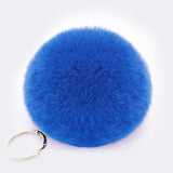 Lovely Fluffy Rabbit Ear Fur Ball Key Chain Rings Pendant Cute Pompom Artificial Rabbit Fur Keychain Women Car Bag Key Ring