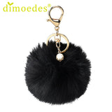 Gussy Life wholesale fashion Hot Rabbit Fur Ball Keychain Bag Plush Car Key Ring Pendant gift Chaveiro Dec622